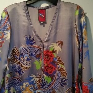 JOHNNY WAS SILK DRAGON BLOUSE